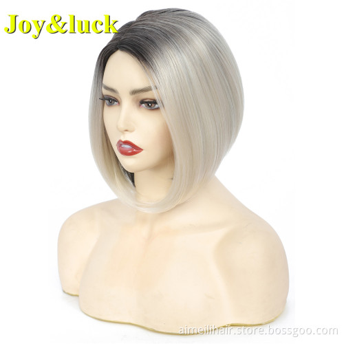 Bob Wig for Women Wholesale Prices Adjustable Band Party Ladies Hair Black Natural Straight Short Bob Cut Synthetic Hair Wigs